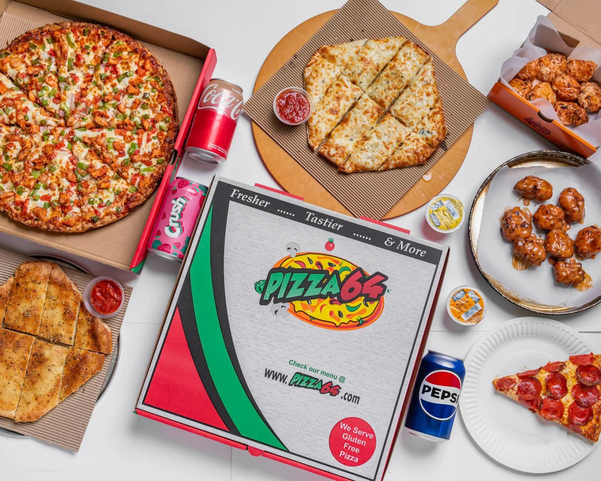 Pizza 64 Winnipeg homepage - Fresh Indian fusion pizza delivery and takeout restaurant